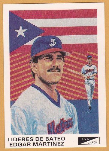 HOF EDGAR MARTÍNEZ METROS SAN JUAN BATTING LEAD UPDATE SET 1989-90  PR #56 OF 75