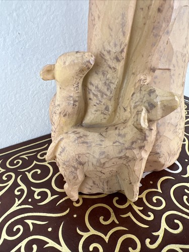 RAZ Imports 11” Shepherd Sheep Resin Christmas Statue Shelf Sitter Cubist Style - Picture 3 of 9