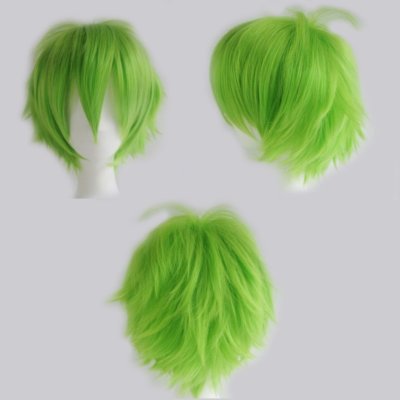 Unisex Anime Cosplay Wig Short Shaggy Pixie Straight Costume Wig Blonde White Pw