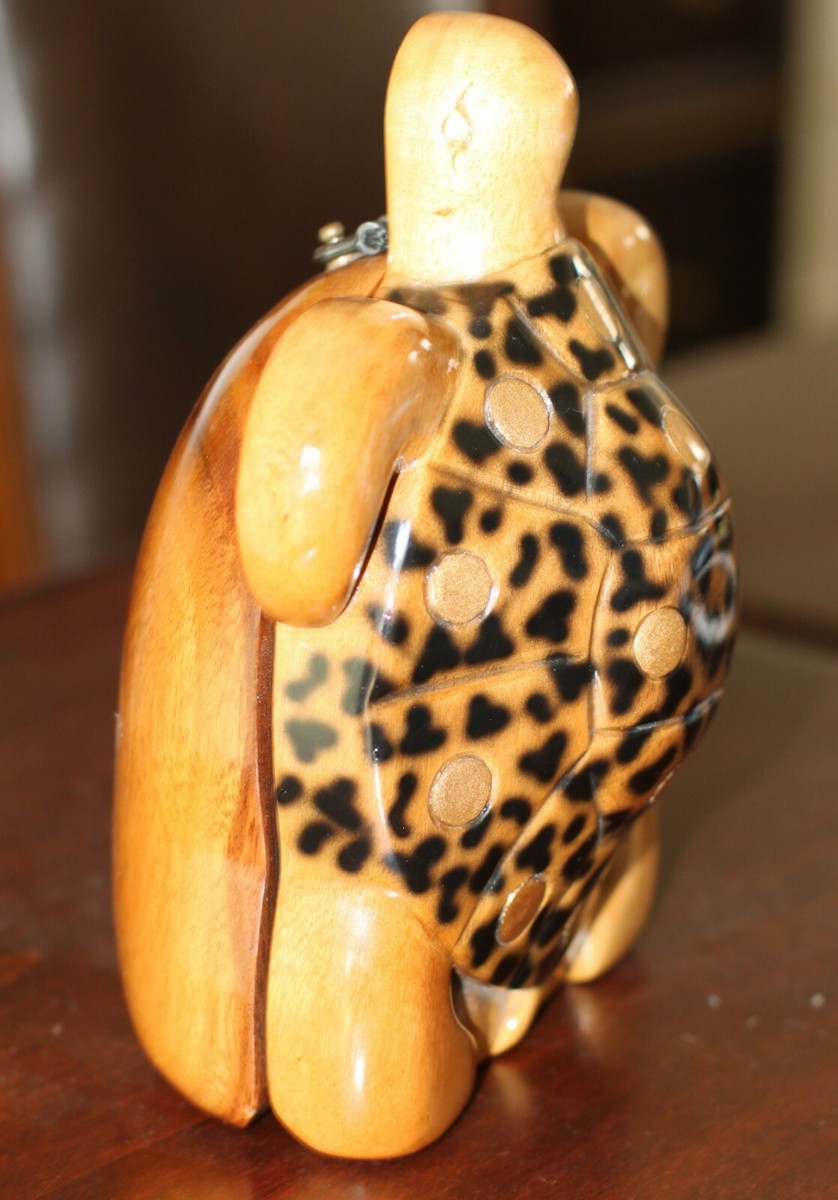 Timmy Woods Handmade Acacia Box Turtle Crossbody Satchel Clutch