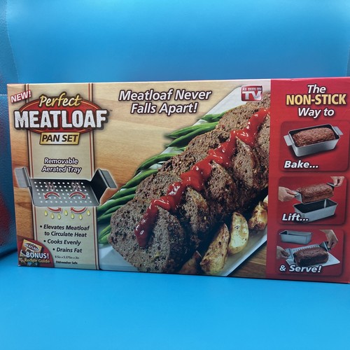 Perfect Meatloaf Pan Set, As Seen On TV NonStick New * BONUS RECIPE