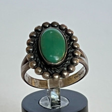 Vintage Turquoise Sterling Silver Ring 5.75 Fred Harvey Era Native American 925