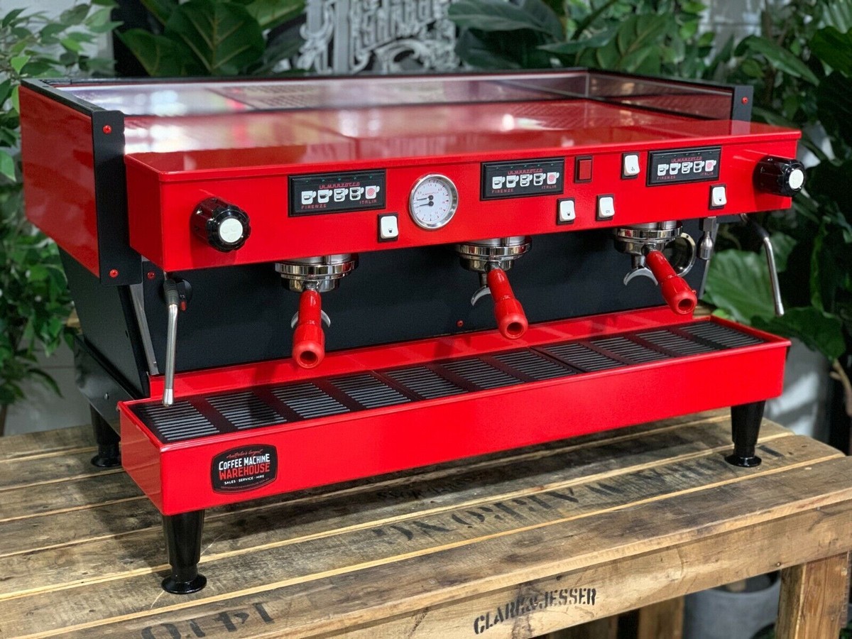 LA MARZOCCO LINEA CLASSIC 3 GROUP RED & BLACK ESPRESSO COFFEE