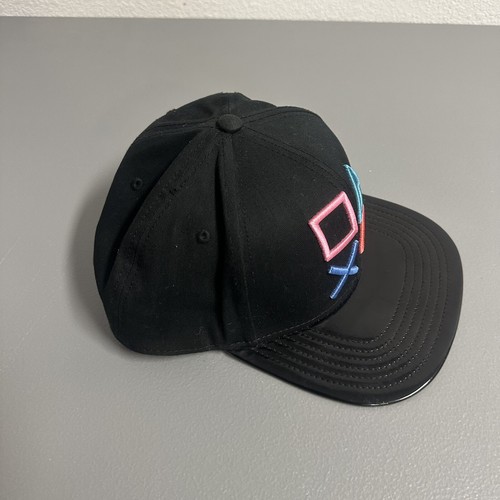 Black Playstation Embroidered Hat Bioworld Adjustable Cap Unisex Shiny Visor - Picture 3 of 6