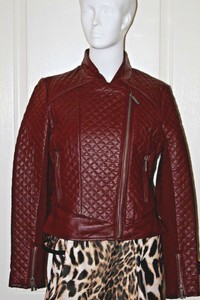 michael kors burgundy leather jacket