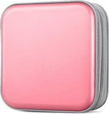 CD Case, DVDs Wallet Holder, CD/DVD Case 40 Discs Heavy Light Pink
