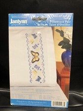Janlynn Stamped Cross Stitch Pillowcase Pair 20"X30" Butterflies 021-0937
