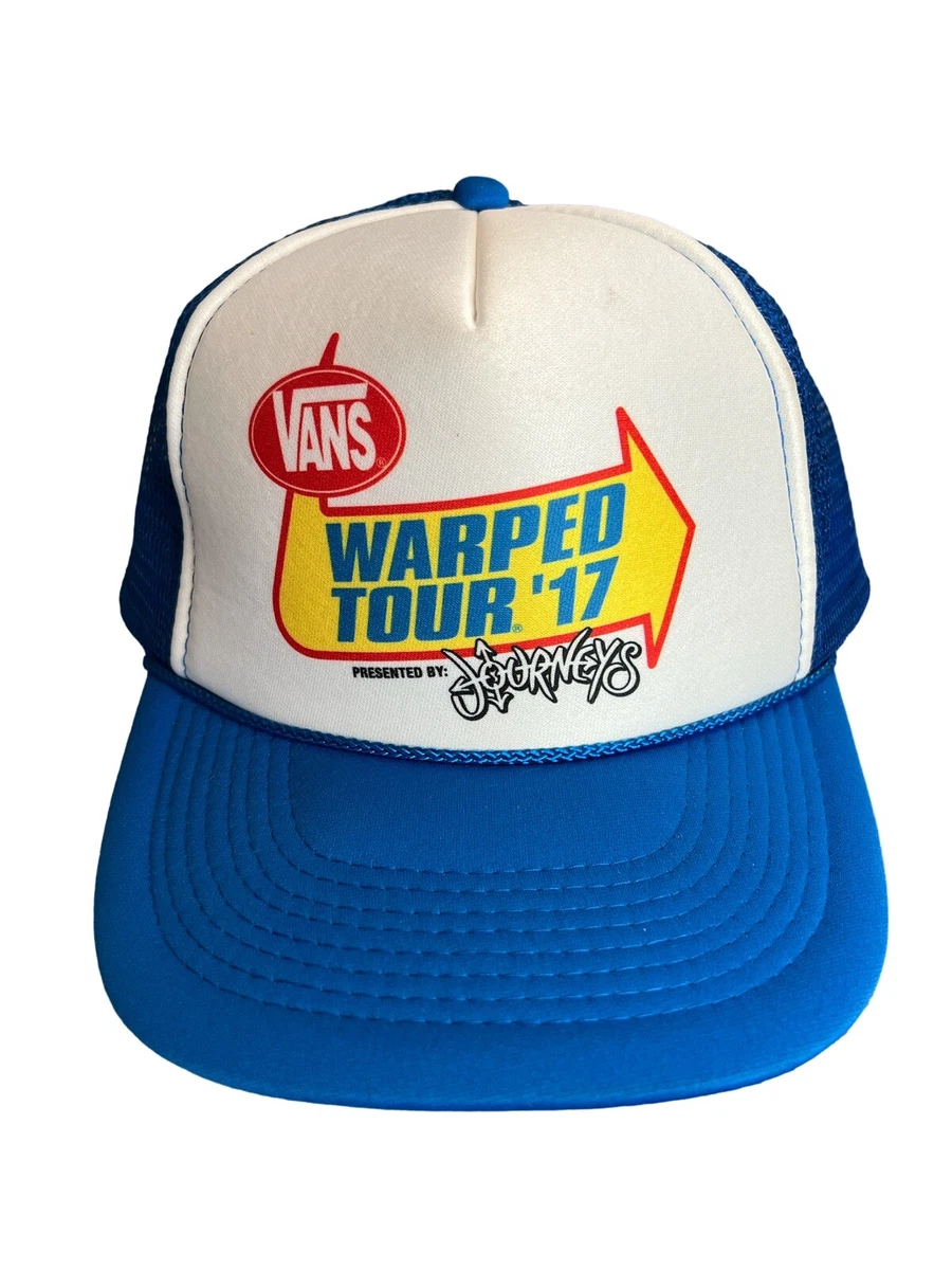 Vans Journey Warped Tour 17 Truckers Mesh Snapback Cap Hat Blue