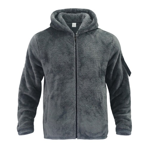 Men’s Winter Faux Lamb Fleece Jacket Hooded Cotton Loose Casual Thermal Outwear - Picture 24 of 27