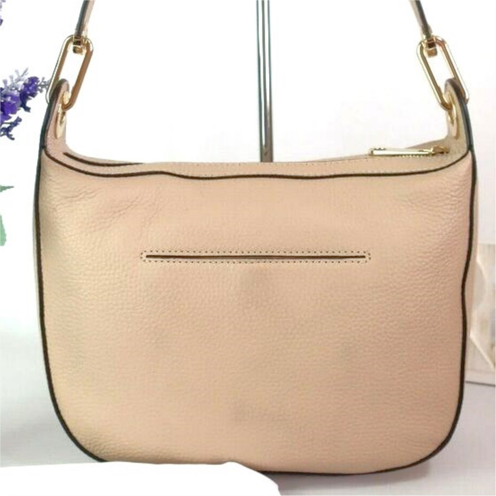 MICHAEL KORS "Barlow" Bag Crossbody Zip Top Medium Oyster Leather