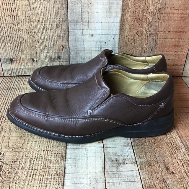 Johnston & Murphy mens 9M brown sheepskin loafers leather shoes style