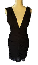 NEW Forever 21 Plunged Ruched Button Mini Dress Size M