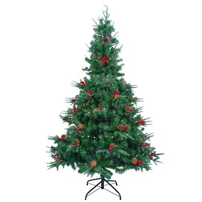 Himaly Unlit 7ft Artificial Christmas Tree, Premium Hinged Fir Christmas Tree...