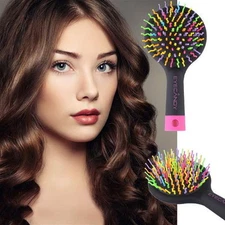 Detangling Hair Brush Rainbow Volume Anti-static Hair Curl Straight Comb Brush 3