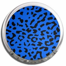 Blue Leopard Print Memo Fridge Magnet Plastic Clip (58mm)