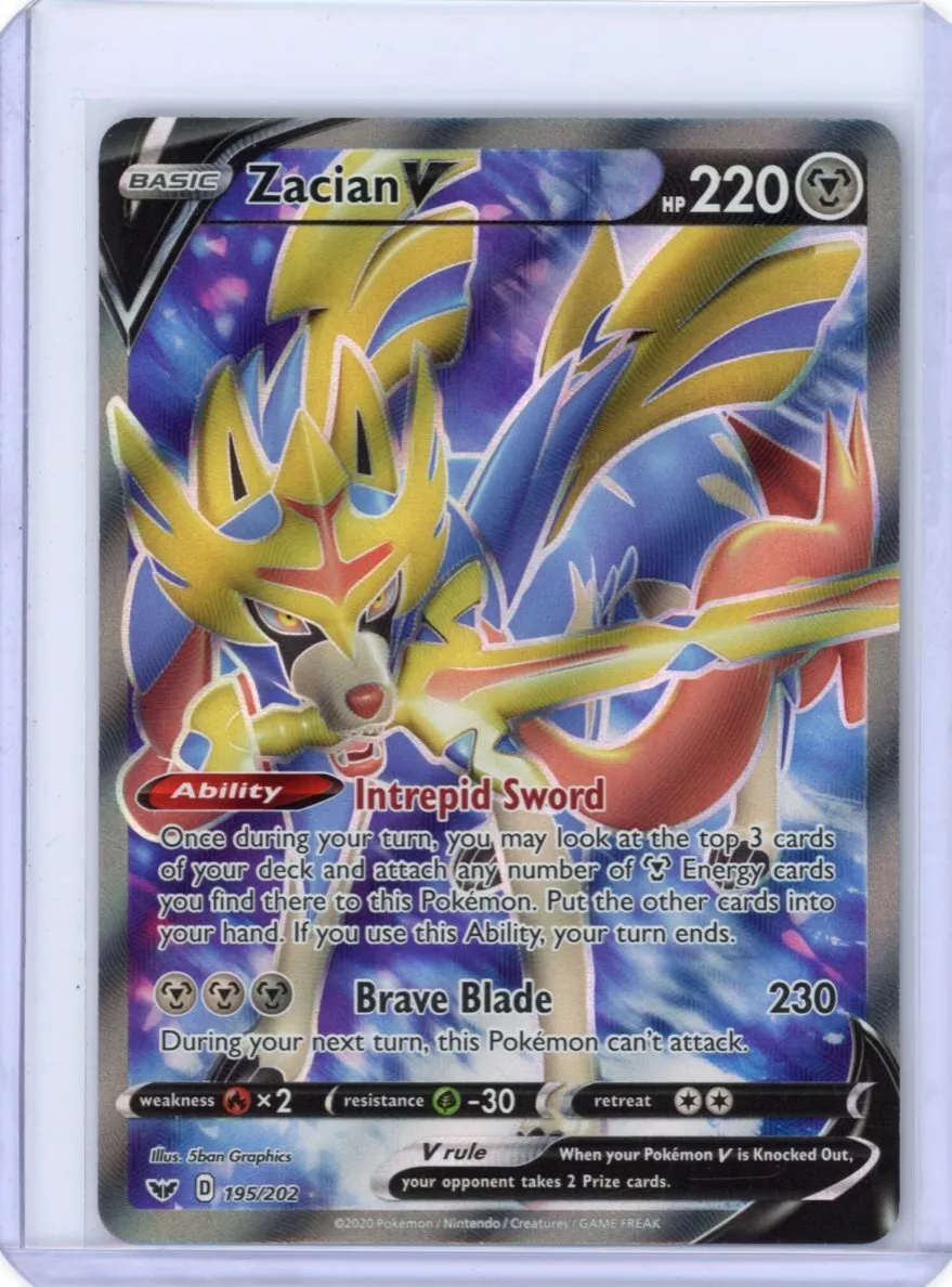 Pokemon Card Zacian V 195/202 Sword Shield PSA 9