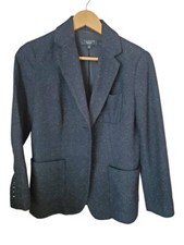 Talbots Women Button Down Blazer Jacket Size 6 Petite Black