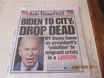 New York Post Saturday July 29 2023 Biden To City: Drop Dead and And Away We Toe