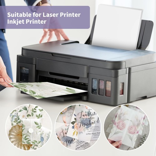 Translucent Vellum Paper 8.5x11 Inches 200 Sheets Printable Transparent 93GSM... - Picture 5 of 8