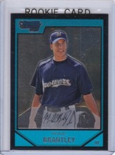 MICHAEL BRANTLEY ROOKIE CARD 2007 Milwaukee Brewer BOWMAN CHROME Baseball 1st RC