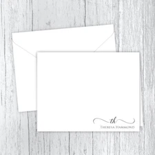 Fancy Initials Personalized Note Cards, Personalized Stationery with Envelopes