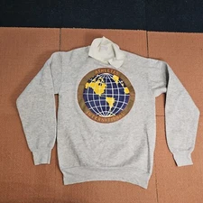 Athletes International All American Pro Knit USA Made Sweatshirt Medium Gray S6b