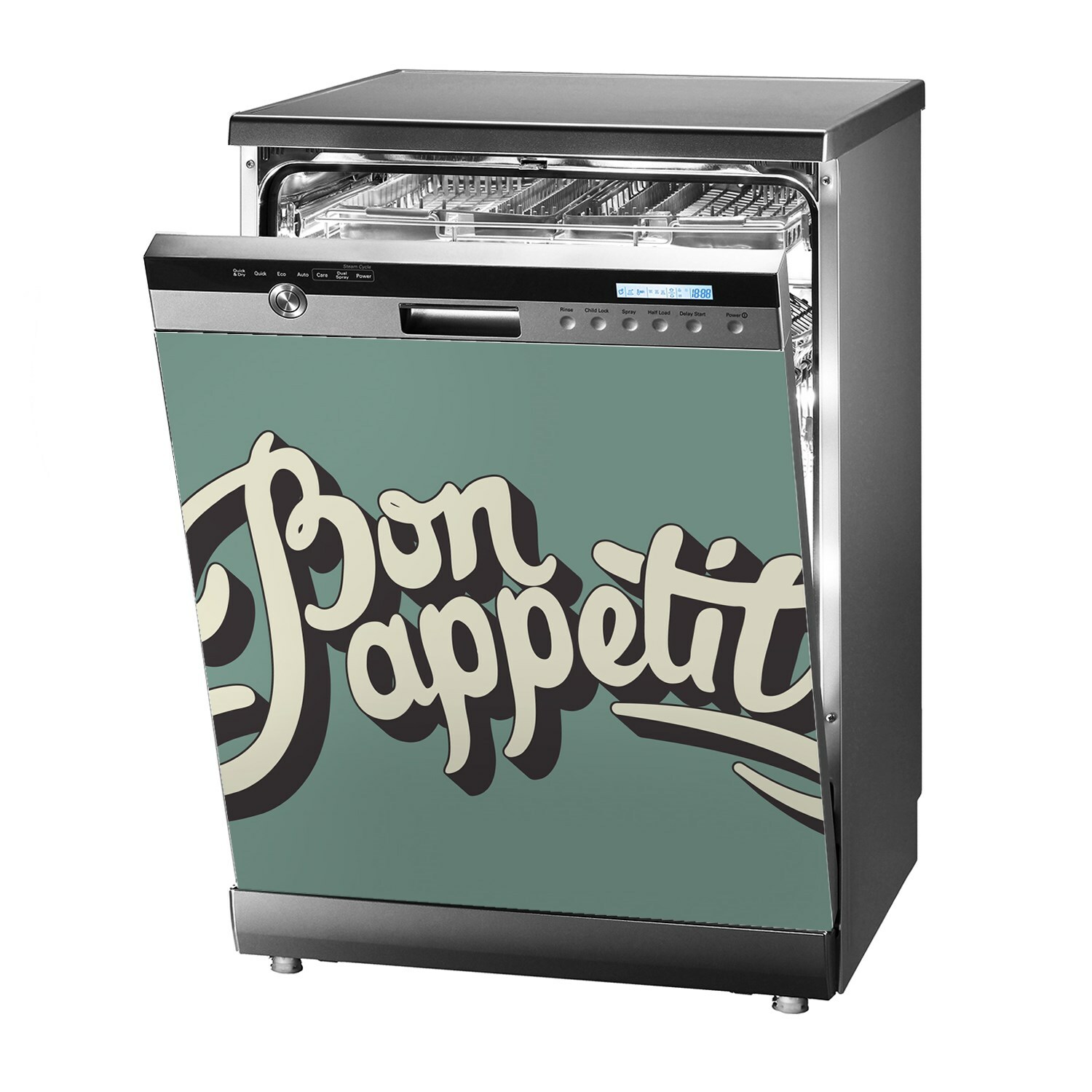Küche spülmaschine geschirrspüler aufkleber sticker Bon appetit Inschrift