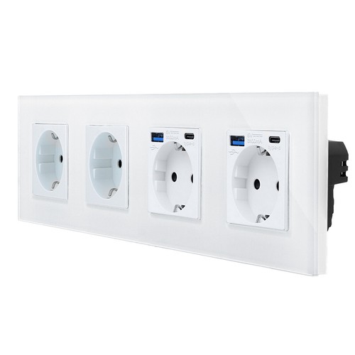Touch Lichtschalter Steckdosen Wechselschalter Dimmer USB UP Glas LUXUS-TIME - Bild 171 von 180