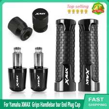 LOGO XMAX Grips Handlebar bar End Plug Cap Tire Valve Cap Cover For Yamaha XMAX