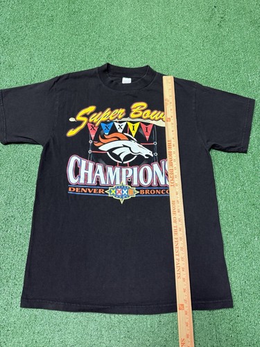 Vintage 90s Denver Broncos Superbowl 32 Shirt Mens Size Large Black NFL Football - Picture 7 of 8