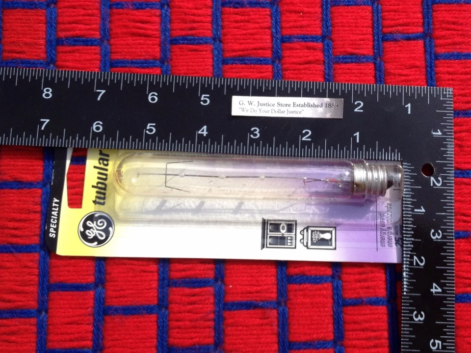 USA new GE 120v CLEAR 25w showcase E17 intermediate Light Bulb 25T6.5 ships@ 7¢* - Image 3 of 4