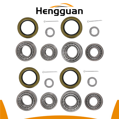 4 Set Trailer Hub Wheel Bearing Kit fit for 5200-7000 lb. Tandem  Axles 14125A