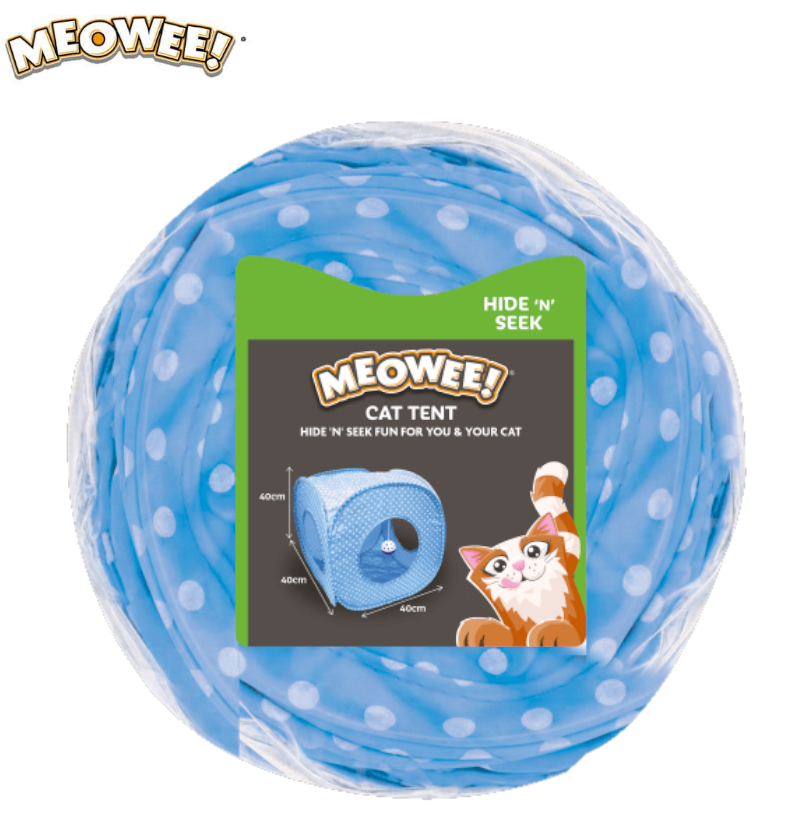 MEOWEE HIDE 'N' SEEK CAT TENT CAT KITTEN PLAY TENT WITH BALL 40 X 40 X 40 CM