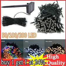 Solar Panel Power 20-200 LED Fairy String Garden Lights Outdoor Wedding Party