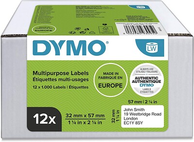 DYMO 2093095 Original LabelWriter Mehrzwecketiketten 32 mm x 57 mm 12 Rollen