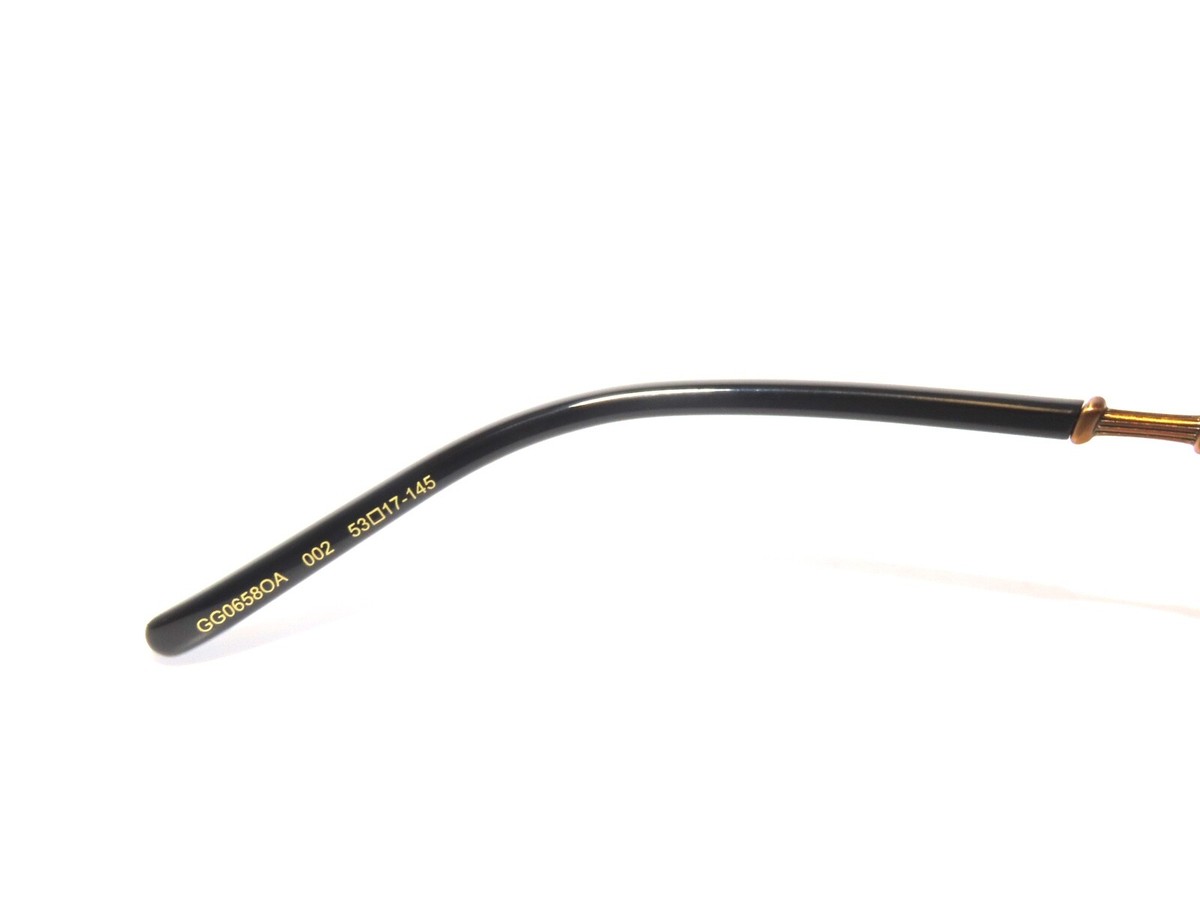 Gucci GG0658OA Eyeglasses Brown Havana Acetate Finish Gold-Toned Bamboo Design GUCCI EYEWEAR Bamboo rectangular-frame gold-tone sunglasses  main image 4