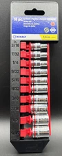 Kobalt 10 Pc 6-Point 1/4" Drive SAE (Standard) Socket Set 0338636