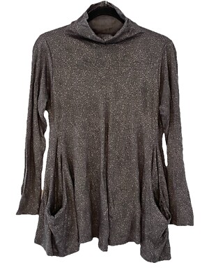 Alembika Polka Dot Pocket Tunic Lagenlook Size 1