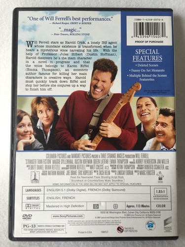Stranger Than Fiction (DVD, 2007, Widescreen) - Foto 3 di 6