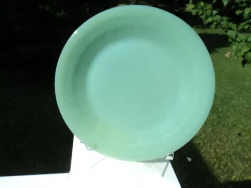 FIRE KING JADE-ITE JANE RAY SALAD PLATES WITH LOGO