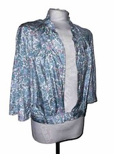 Antique Authentic 1920's Sz M Blue Floral Silk Liberty Print ? Jacket