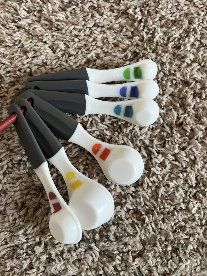 GoodCook Brand Plastic Measuring Spoons 6 Piece Set Great Used Teaspoons Table - Image 2 of 4