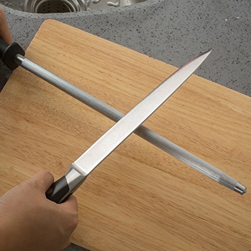 Profi Kohlenstoffstahl schwarz Messerwetzstahl, 12 Zoll - Bild 3 von 9