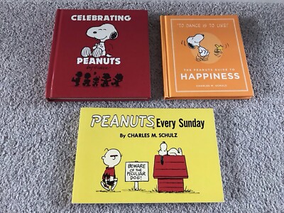 Celebrating Peanuts, Peanuts Every Sunday, Guide To Happiness Books X3 Hardback