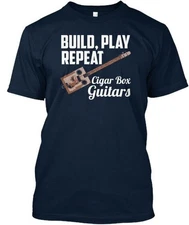 Build Play Repeat Cigar Box Guitar Music Premium T-Shirt