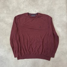Nautica Jumper Sweater Mens XL Crew Neck Sweater, Red