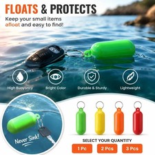 Kayak Float Keychain Surf Floating Non Sinking Pendant Lock Ring Yellow Beach