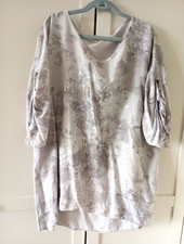NEW FASHION Damen Bluse 44-46 Grau Viskose 3/...