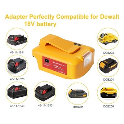 18V Akku Netzteil mit USB-Ladegerät und Licht mit variabler Helligkeit