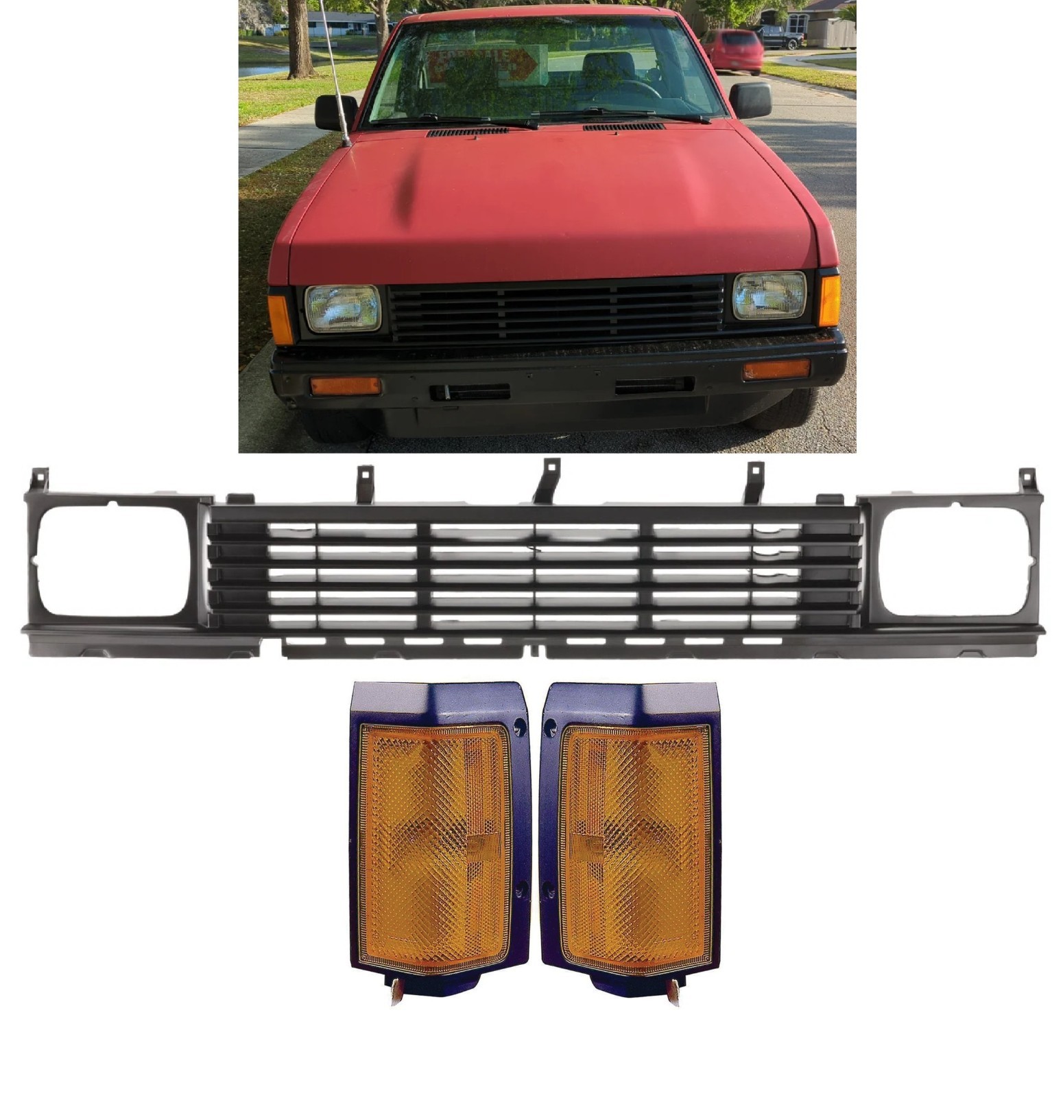 Grille Assembly For 1986-1987 Nissan RWD Side Marker Lamp Right Left Hardbody